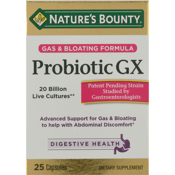 Nature's Bounty Gas & Bloating Formula Probiotic GX Capsules
