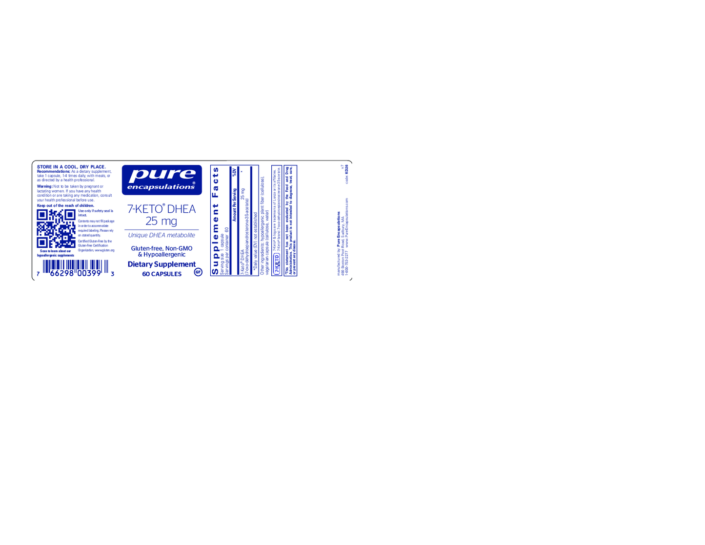 Pure Encapsulations 7-Keto DHEA 25 mg