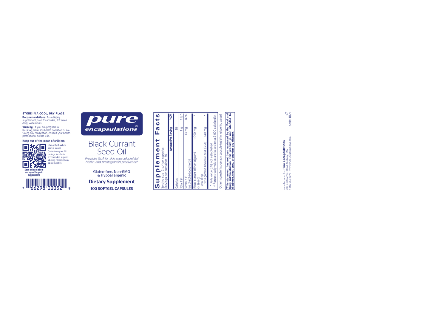 Pure Encapsulations Black Currant Seed Oil