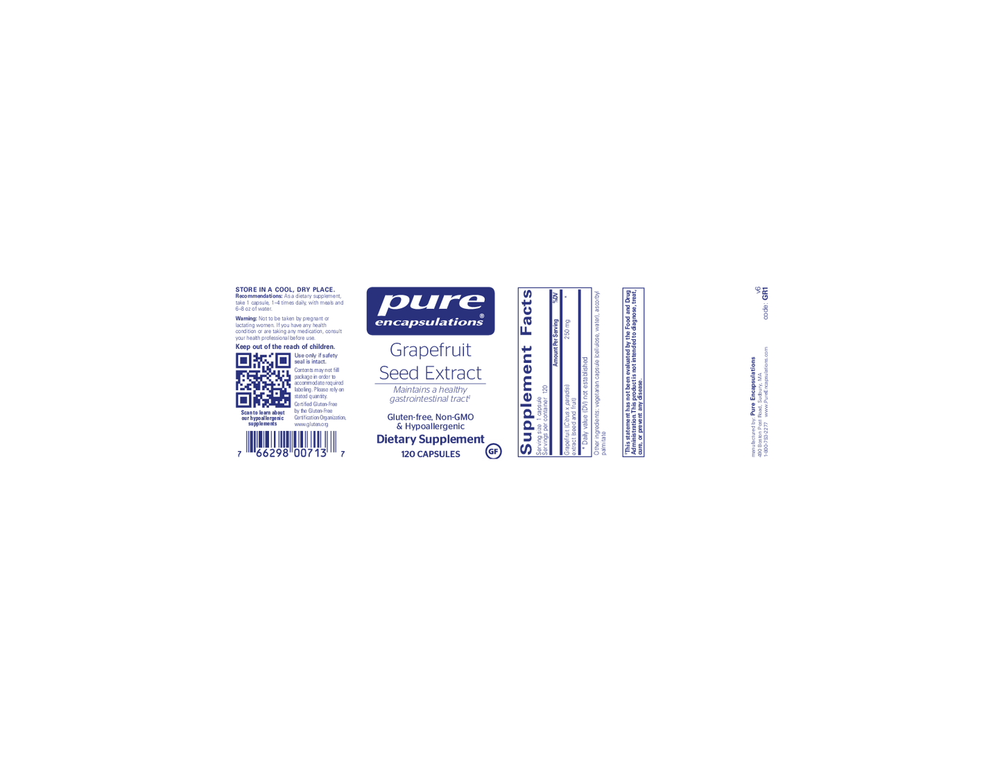 Pure Encapsulations Grapefruit Seed Extract 250 mg