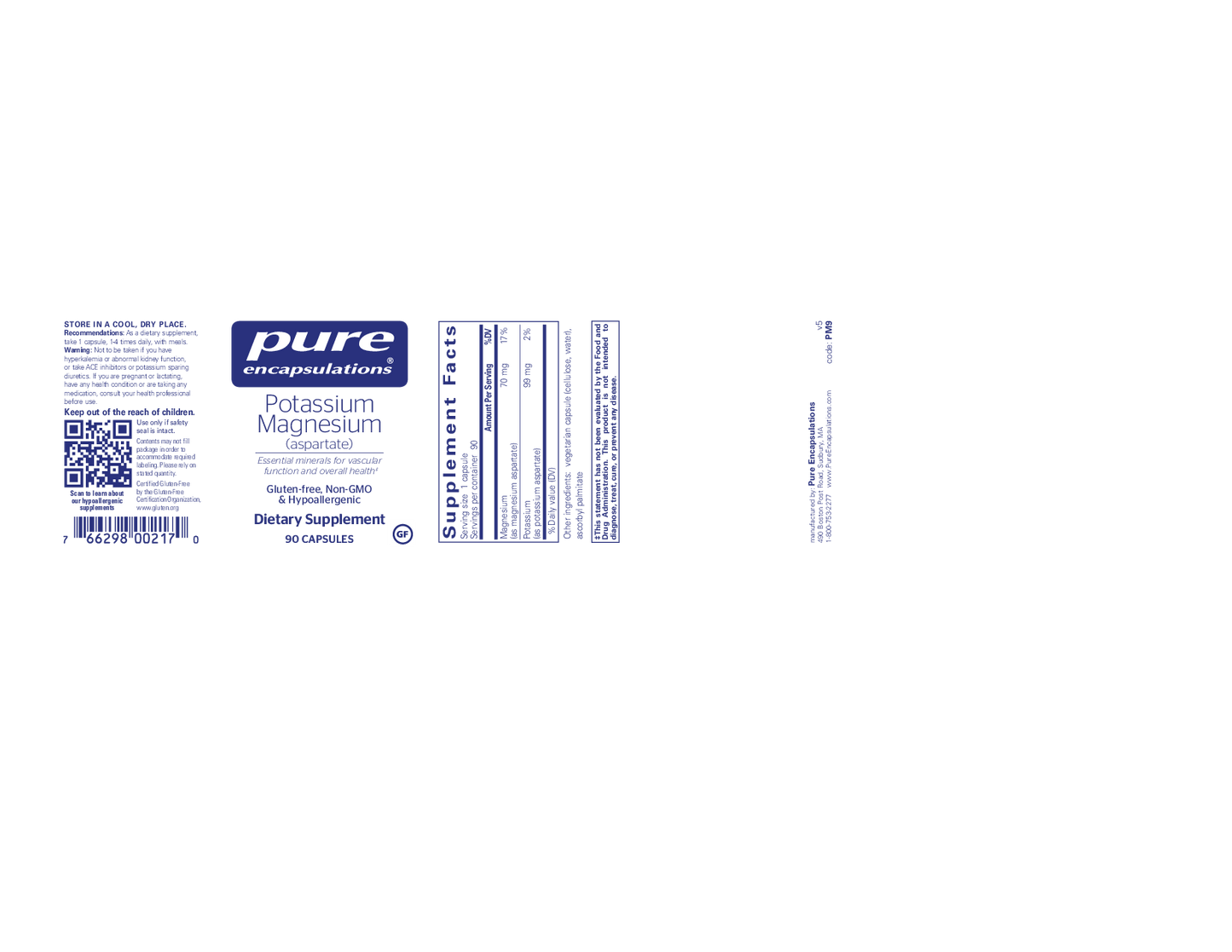 Pure Encapsulations Potassium Magnesium (aspartate)