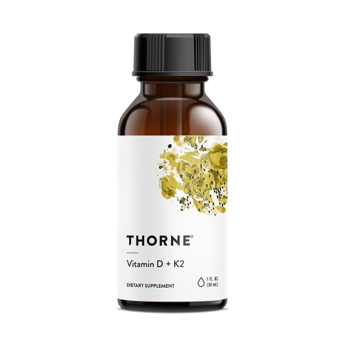 Thorne Vitamin D + K2 Liquid with a metered Dispenser 1 Fl Oz (30 ml)