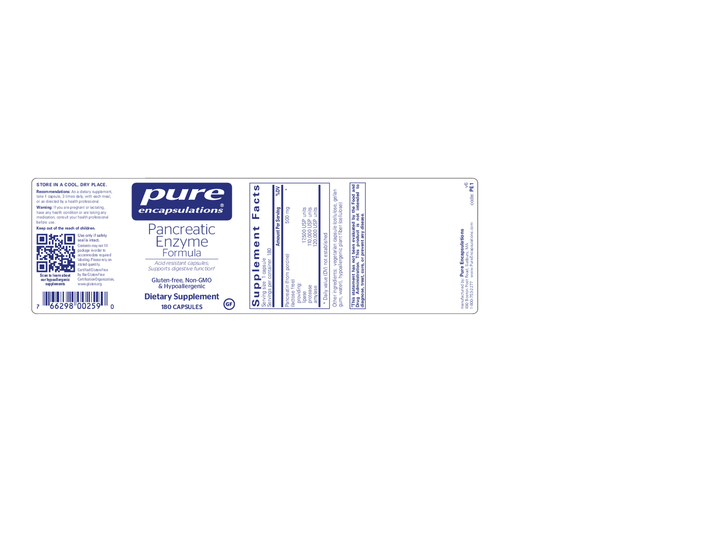 Pure Encapsulations Pancreatic Enzyme Formula