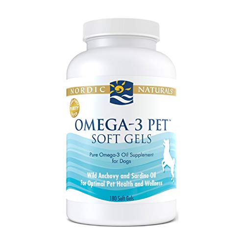 Nordic Naturals Omega-3 Pet, Unflavored - 330 mg Omega-3 Per Soft Gel - 180 Soft Gels - Fish Oil for Dogs with EPA & DHA - Promotes Heart, Skin, Coat, Joint, & Immune Health
