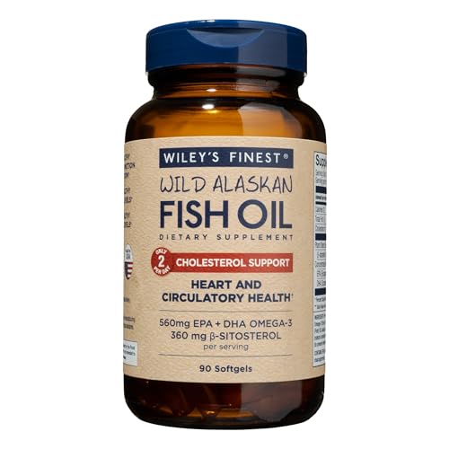 Wiley's Finest Wild Alaskan Fish Oil Cholesterol Support 90 Softgels