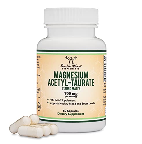 Double Wood Supplements Magnesium Acetyl-Taurate (TauroMag) 60 Capsules PMS Relief