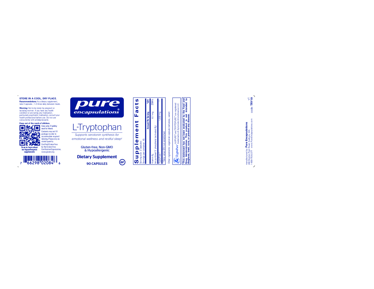Pure Encapsulations L-Tryptophan