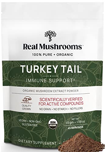 Real Mushrooms Turkey Tail Powder 45gm, 1.59oz, 45 Servings
