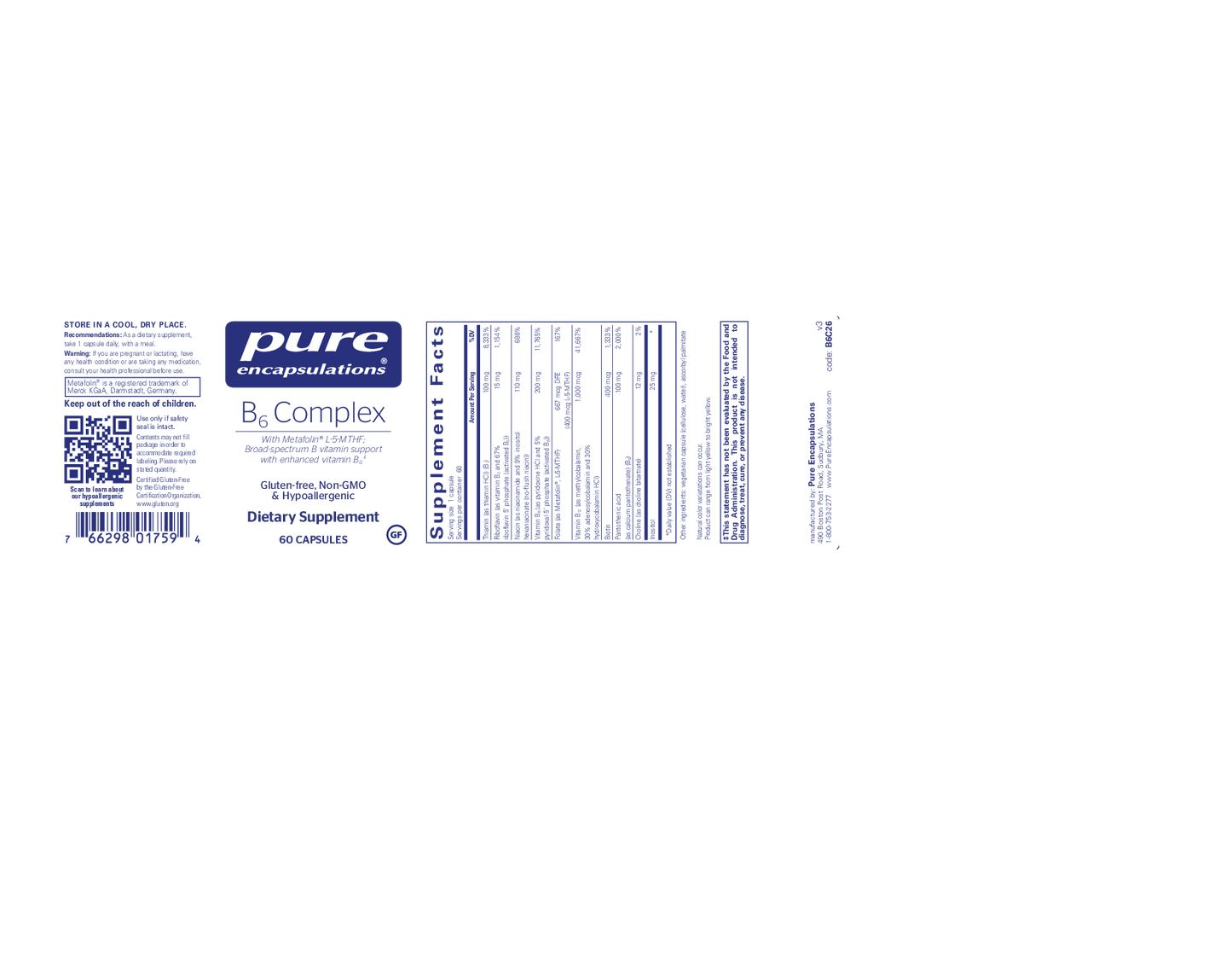 Pure Encapsulations B6 Complex