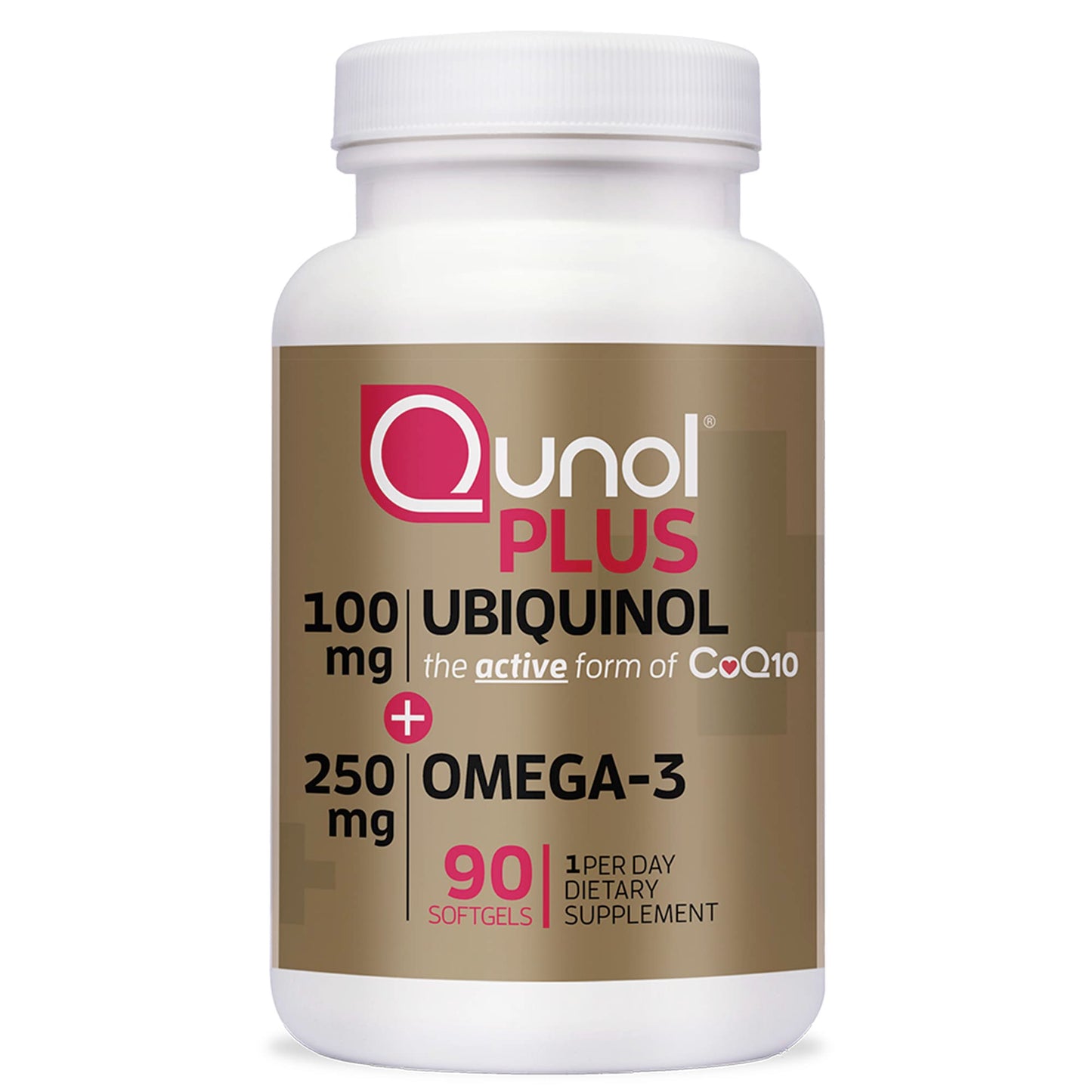 Qunol Plus Ubiquinol CoQ10 100mg, 90 Count with Omega 3 Fish Oil 250mg