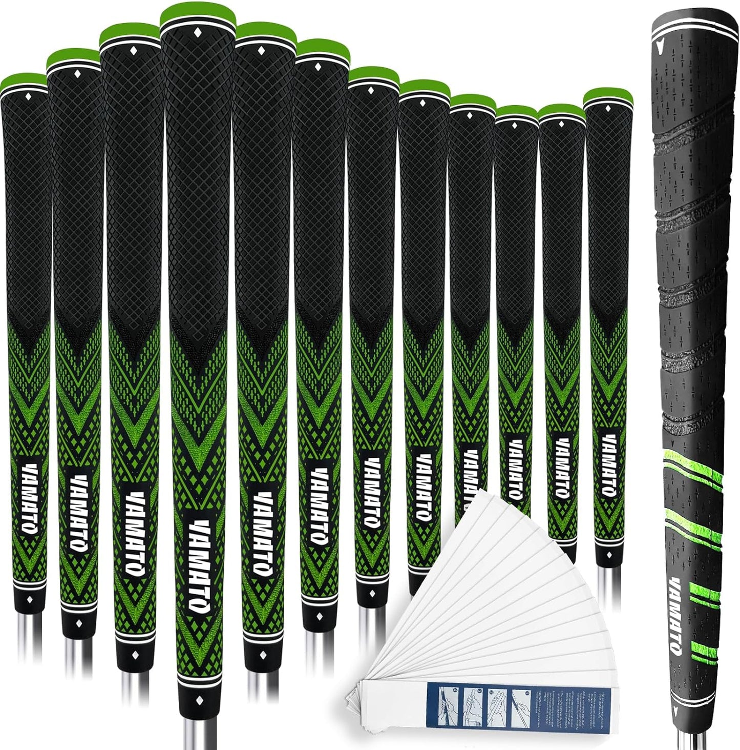 Yamato Golf Grips With 15 Tapes Upgraded 12 Pack Golf Iron Grips & 1 Putter Grip For Men Perfect Standard Midsize Golf Club Grips For Men, And Great Golf Gifts!