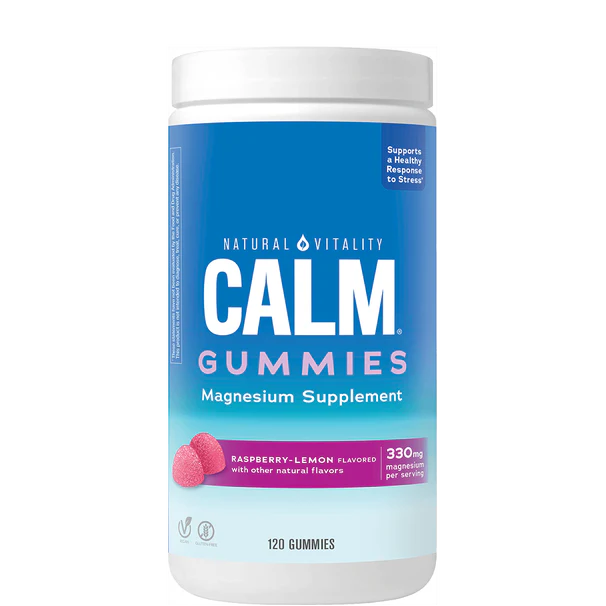 Natural Vitality CALM Magnesium Gummies, Raspberry-Lemon