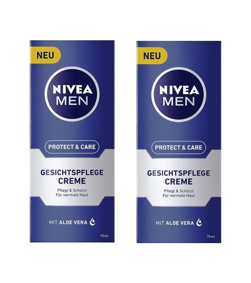 2xPack NIVEA MEN Protect & Care Facial Cream with Aloe Vera - 150 ml