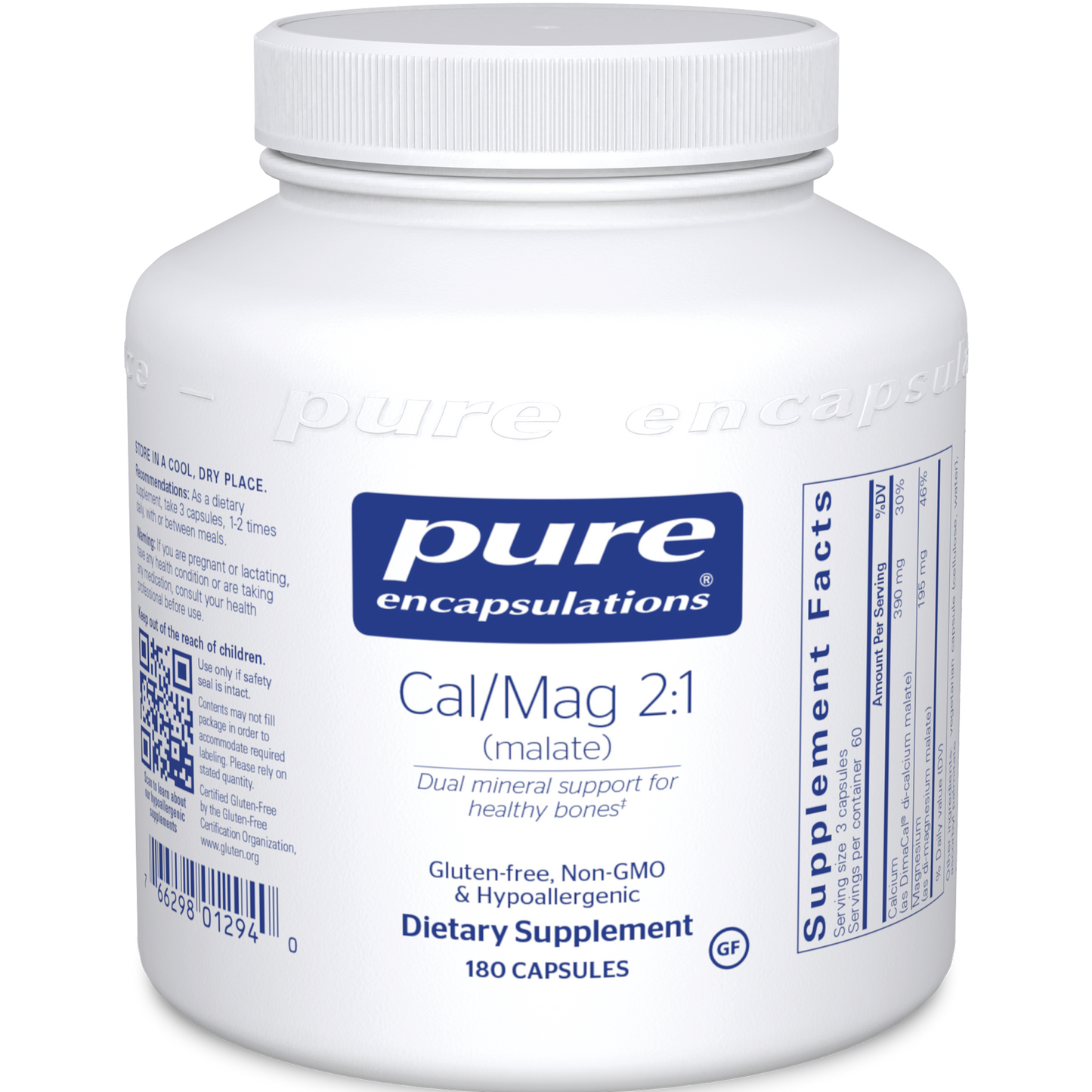 Pure Encapsulations Cal/Mag (malate) 2:1 180 vcaps