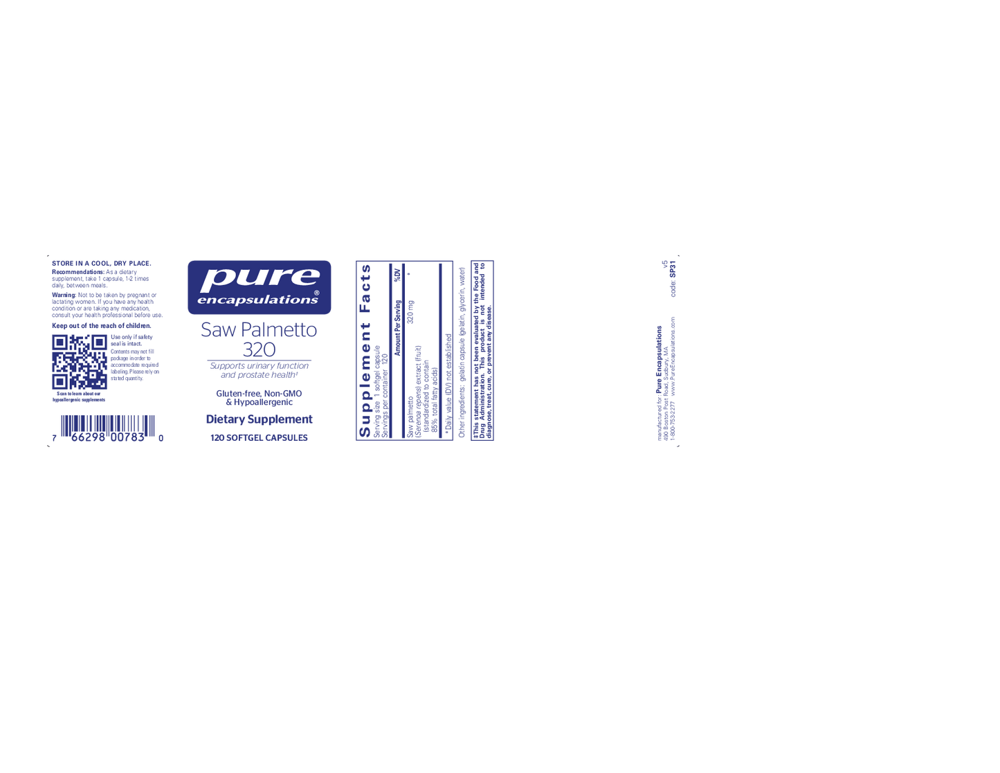 Pure Encapsulations Saw Palmetto 320