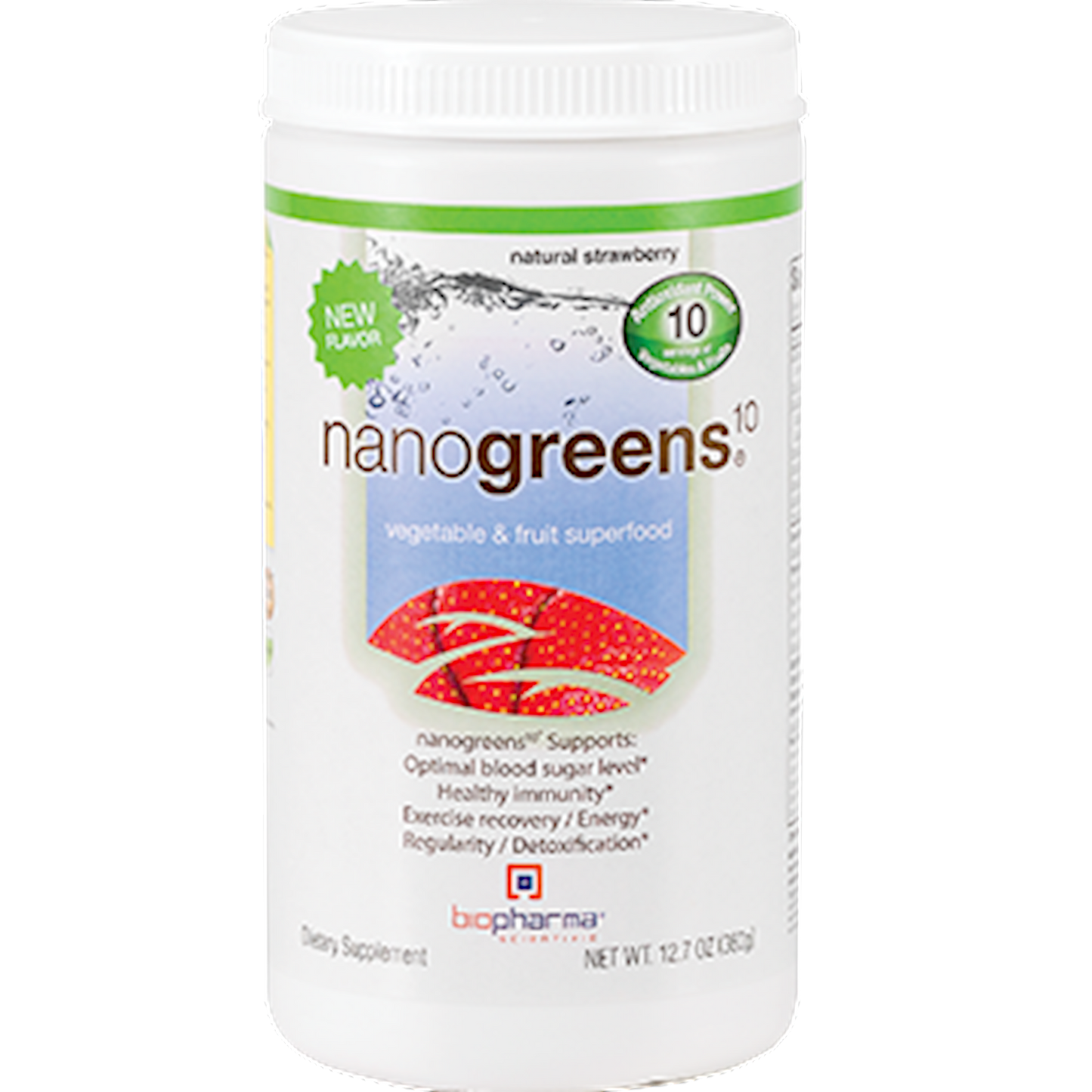 BioPharma Scientific Nanogreens10 Strawberry 12.7 oz