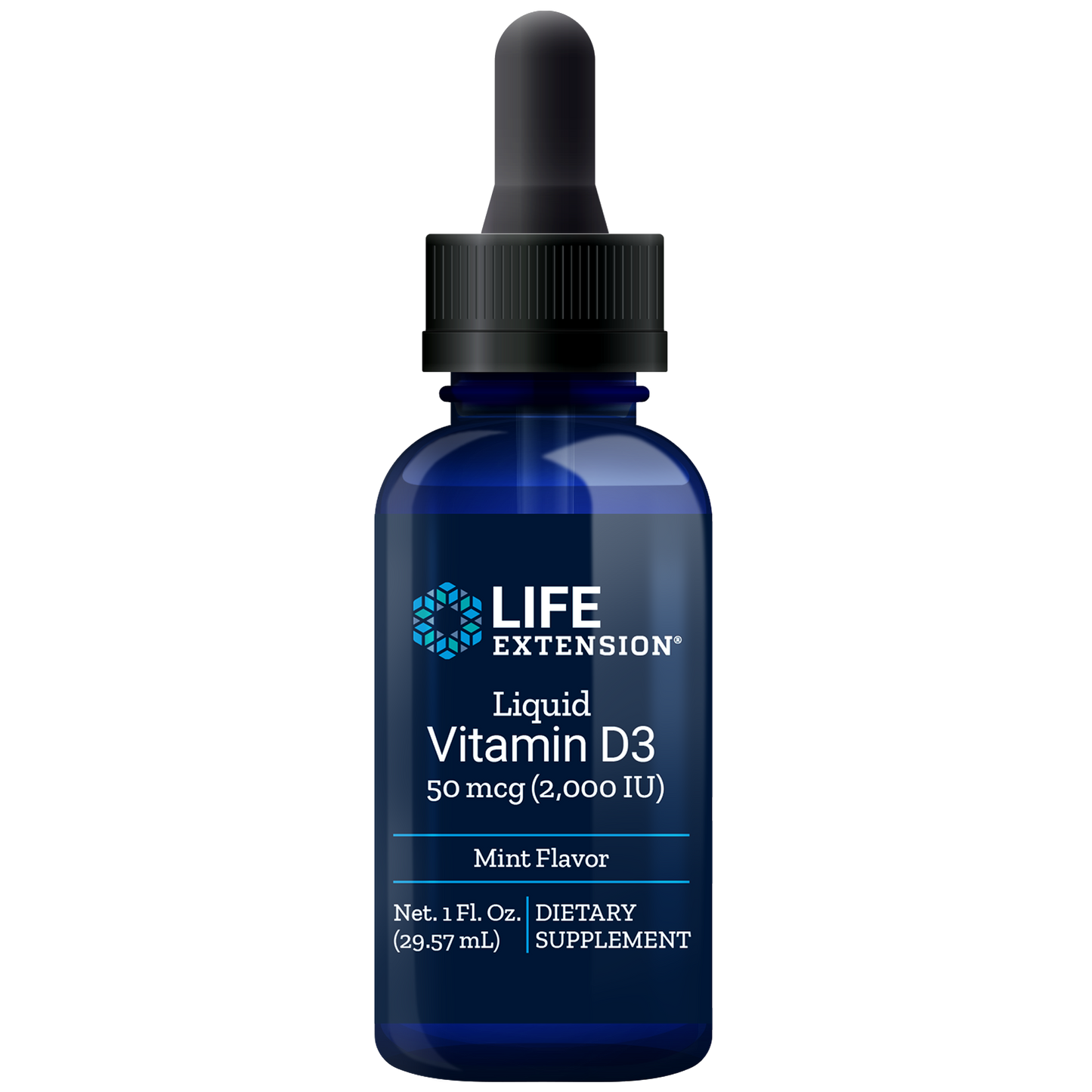 Life Extension Liquid Vitamin D3 50 mcg Mint 1 Fl. Oz.