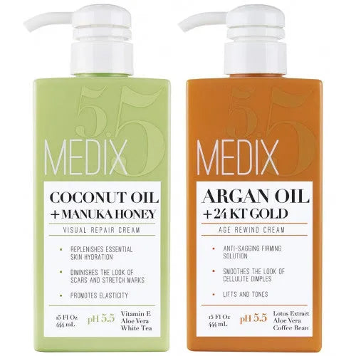 Ultimate Skin Treatment: Medix 5.5 Argan Cream and Coconut Cream Set - Reduce Wrinkles and Moisturize Dry Skin