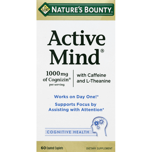 Nature's Bounty Active Mind Dietary Supplement 1000mg Caplets