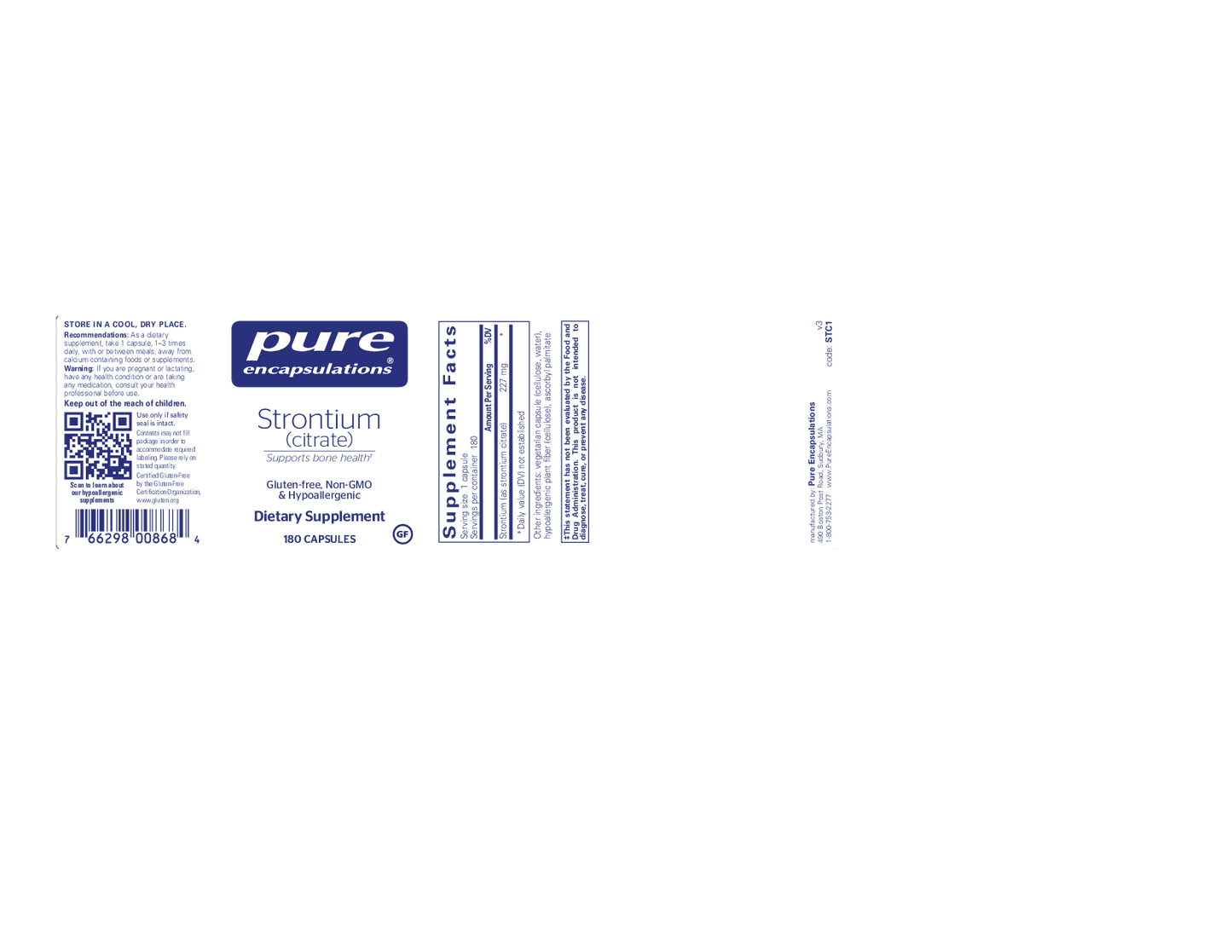 Pure Encapsulations Strontium 227 mg