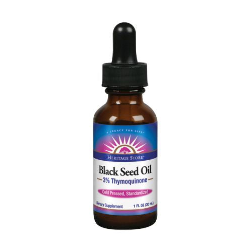 Heritage Store, Black Seed Oil 3% Thymoquinone, 1 Oz