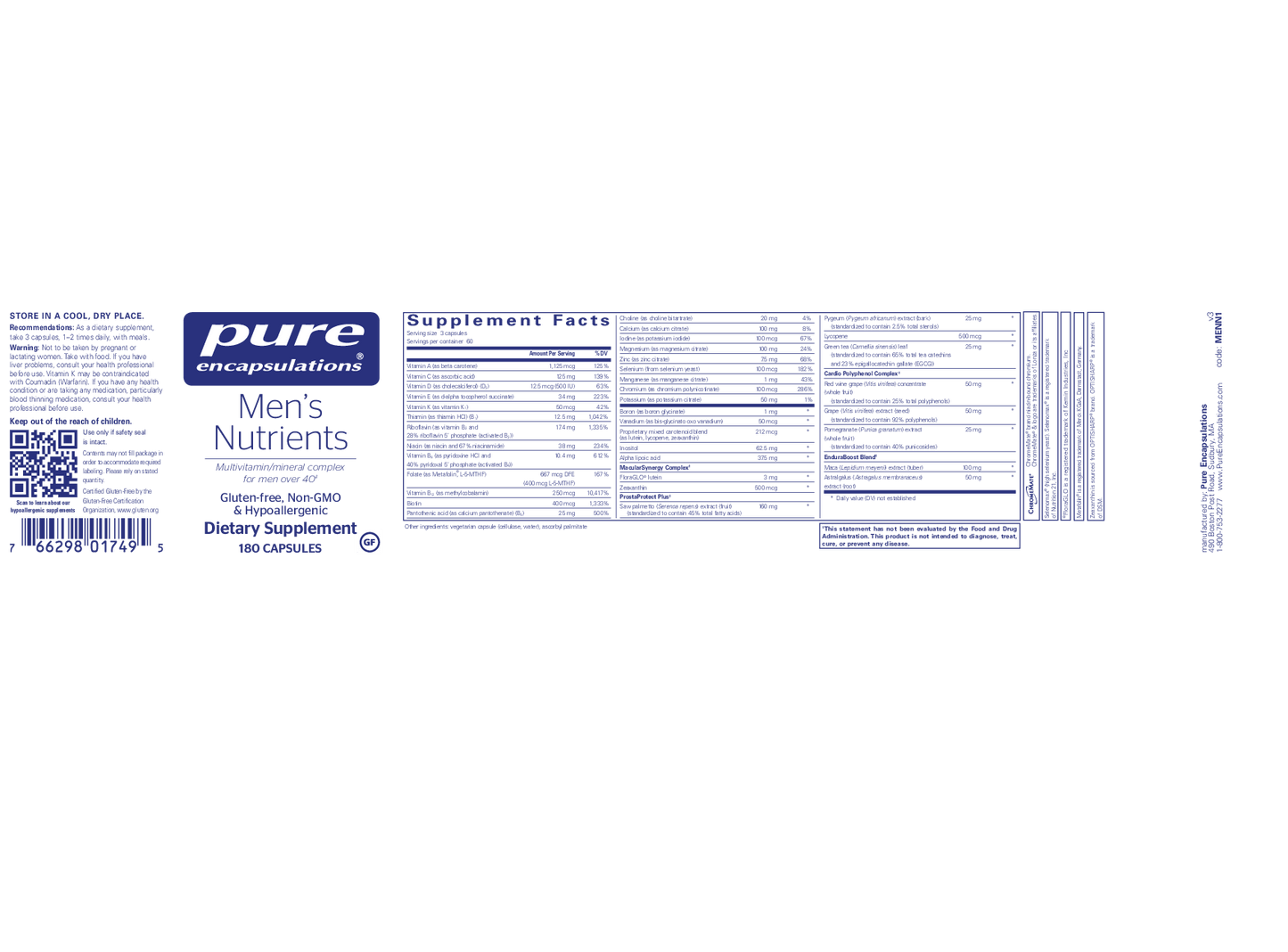 Pure Encapsulations Men's Nutrients