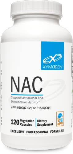 XYMOGEN NAC N-Acetyl-Cysteine 600mg - Cardiovascular, Antioxidant, Liver Detox + Immune Support Supplement - Supports Glutathione Synthesis - Non-GMO NAC Supplement (120 Capsules)