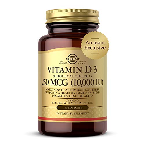 Solgar Vitamin D3 Cholecalciferol 250 MCG 10000 IU 180 Count