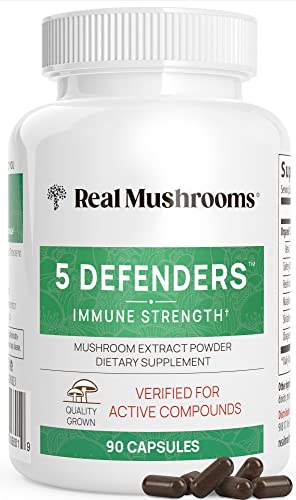 Real Mushrooms 5 Defenders Organic Mushroom Extract 90 Caps