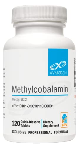 XYMOGEN Methylcobalamin 5,000 mcg - Vitamin B12 Supplement in Small, Pleasant-Tasting Tablets - Supports Healthy Methylation, Neurological Health, a Healthy Immune System (120 Tablets)