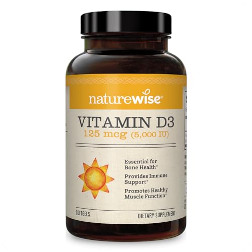 NatureWise Vitamin D3 5000iu (125 mcg) Mini Softgel 360 Count, Packaging May Vary