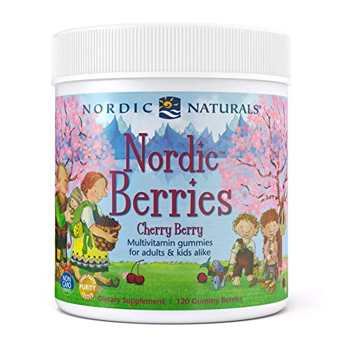 Nordic Naturals Nordic Berries, Cherry Berry - 120 Gummy Berries - Great-Tasting Multivitamin for Ages 2+ - Growth, Development, Optimal Wellness - Non-GMO, Vegetarian - 30 Servings