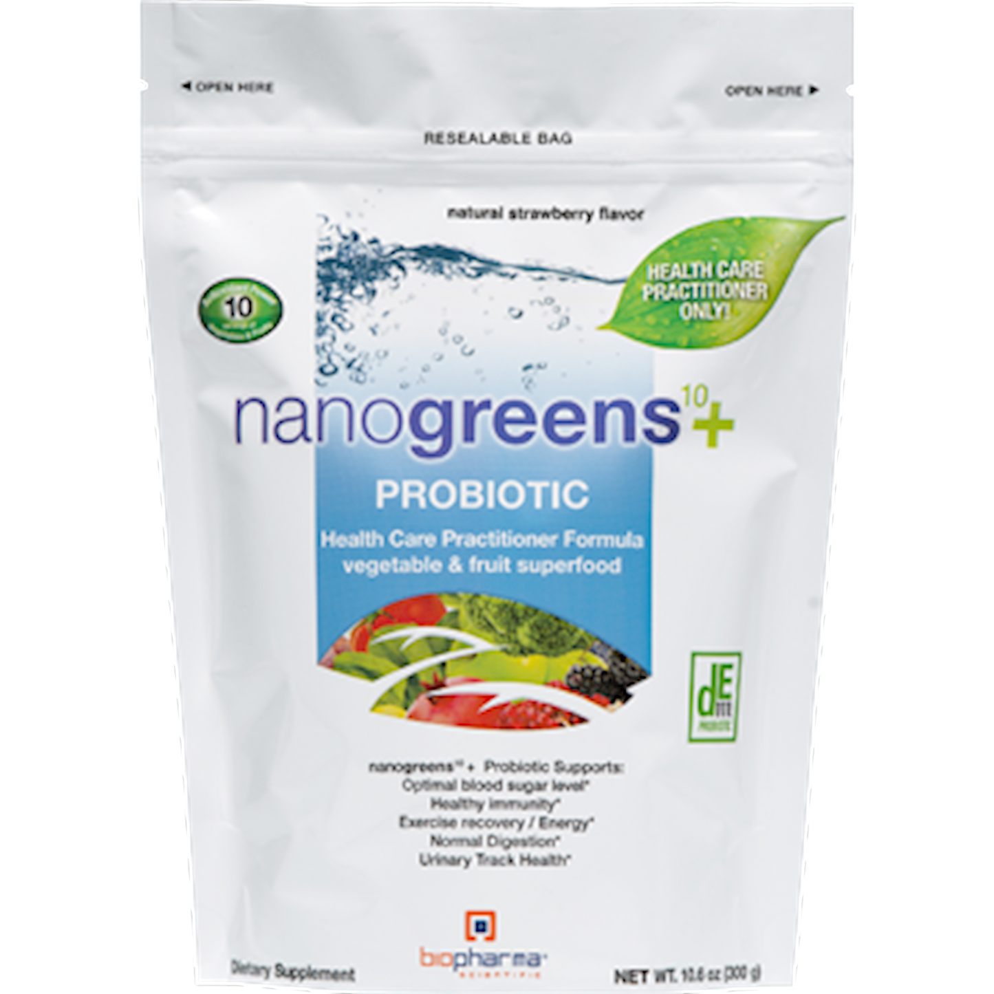BioPharma Scientific nanogreens10+Probiotic 10.6 oz