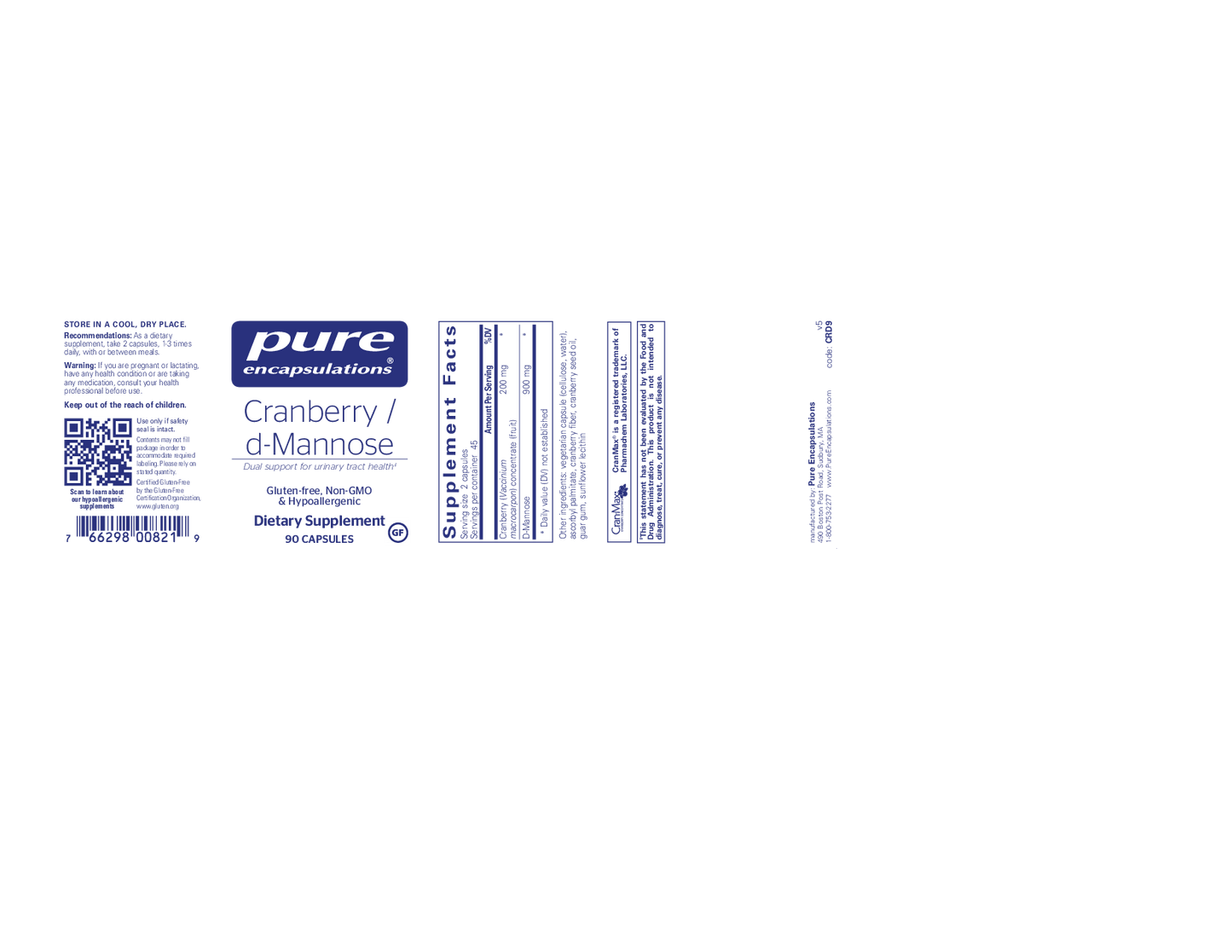 Pure Encapsulations Cranberry/d-Mannose