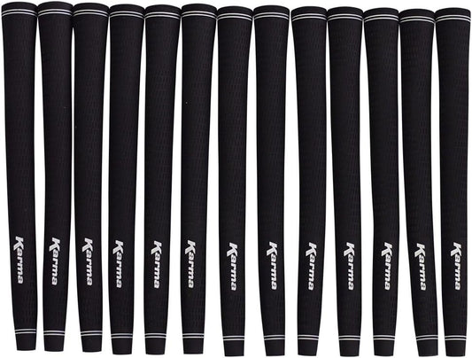 Karma 13 Piece Jumbo Golf Grips Oversize Pro Velvet Black Jumbo Grip Set Pack (+1/16")