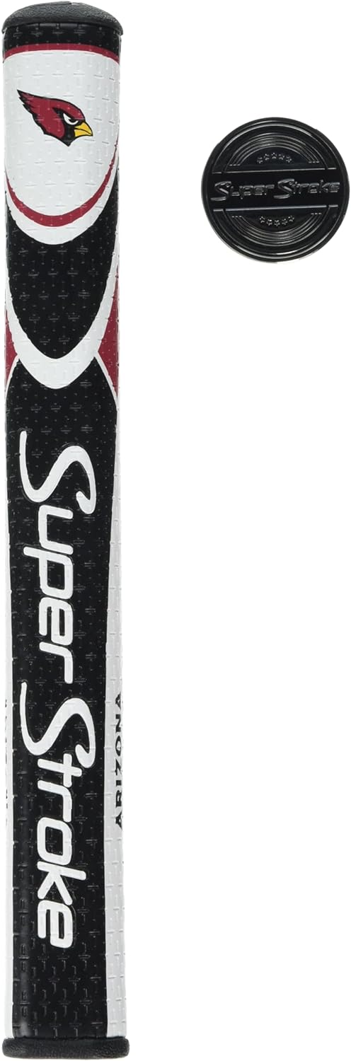 SuperStroke NFL Traxion Tour Putter Grip, Arizona Cardinals (Standard) | Improves Feedback and Tackiness | Reduces Taper to Minimize Grip Pressure | Polyurethane Outer Layer