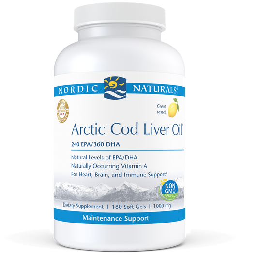 Nordic Naturals Arctic Cod Liver Oil  Lemon 180 gels