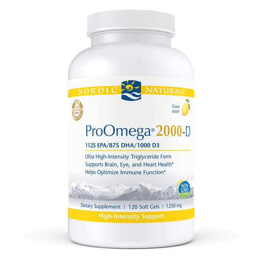Nordic Naturals ProOmega 2000-D Lemon Flavor, 120 Softgels
