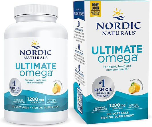 Nordic Naturals Ultimate Omega Lemon Flavor 180 Soft Gels 90 Servings