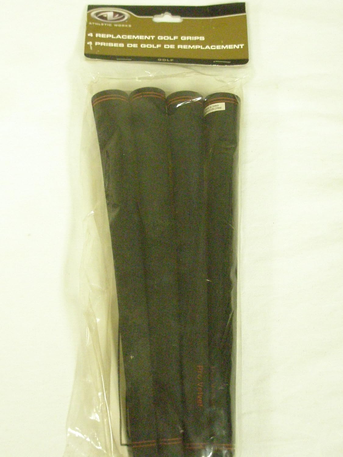 Athletic Works Pro Velvet Replacement Golf Grips & Tape 4 Pk Black