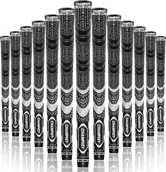 CHAMPKEY Premium Hybrid Golf Grips Oversize 13 Pack - All Weather Performance Golf Club Grips