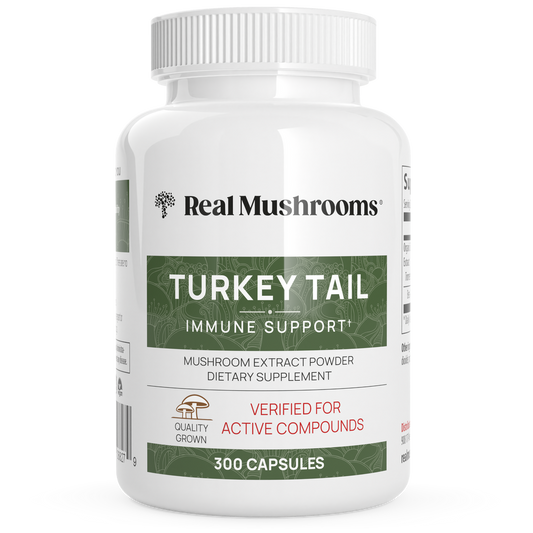 Real Mushrooms Turkey Tail Organic Mushroom Supplement 300 Caps