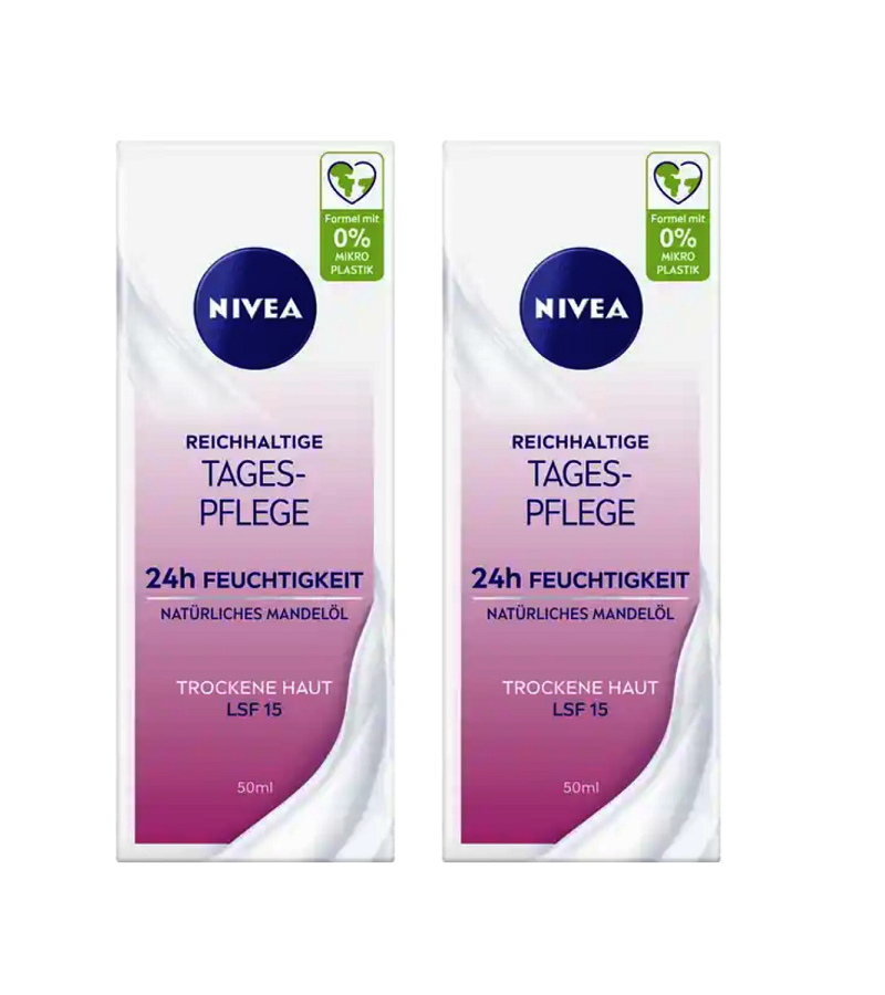 2xPack Nivea Rich Day Care Moisturizer LSF 15 - 100 ml
