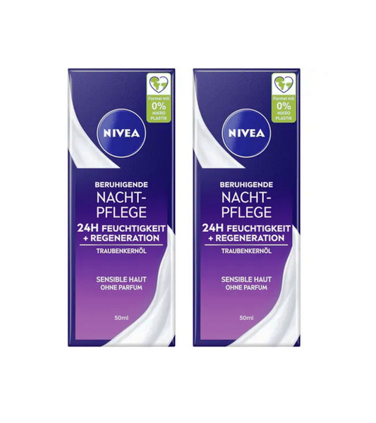 2xPack Nivea Soothing Night Care Moisturizer - 100 ml