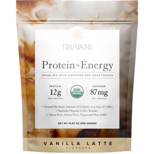 Truvani Protein + Energy Drink Mix Vanilla Latte 20 Servings