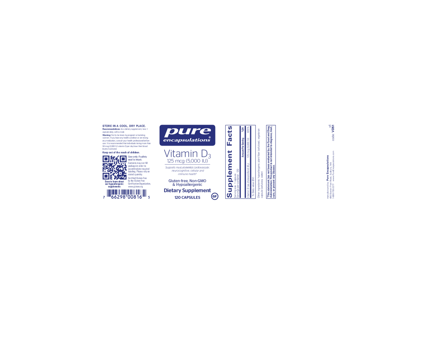 Pure Encapsulations Vitamin D3 5000 IU