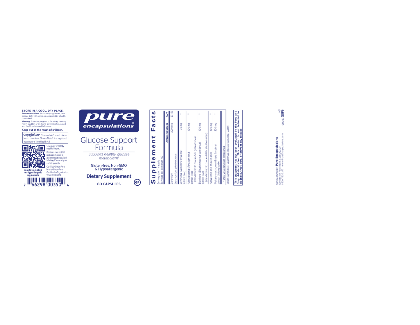 Pure Encapsulations Glucose Support Formula