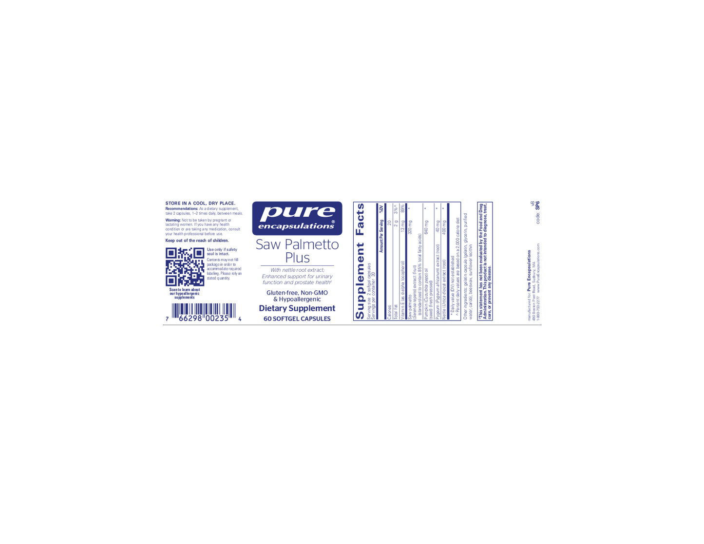 Pure Encapsulations Saw Palmetto Plus