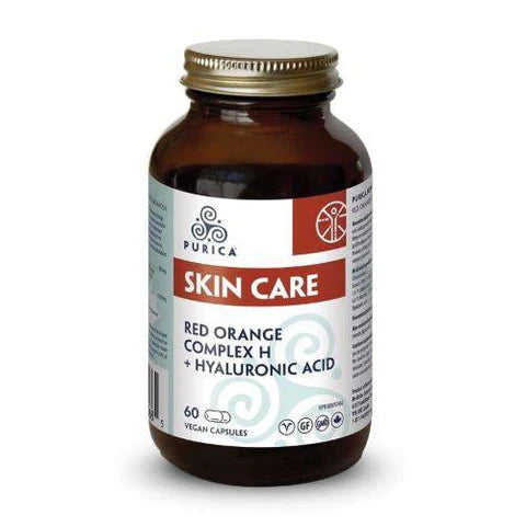 Expires July 2024 Clearance Purica Skin Care Red Orange Complex H + Hyaluronic Acid 60 vegan capsules